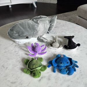 Pretex Plush Shark Toy with Sea Animal Friends